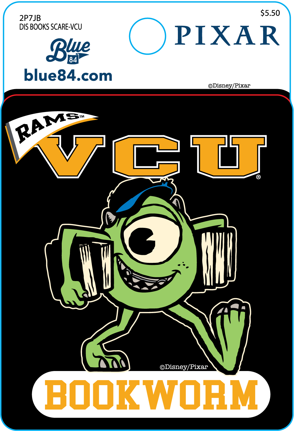 VCU Bookworm Sticker