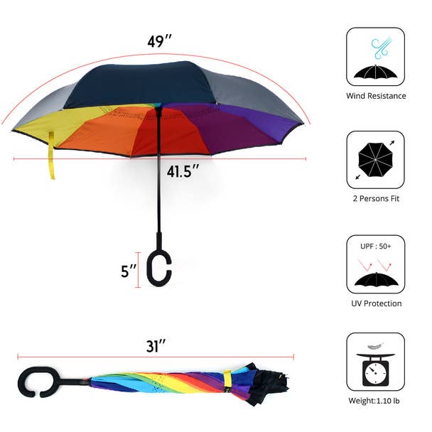 Rainbow Inverted Umbrella