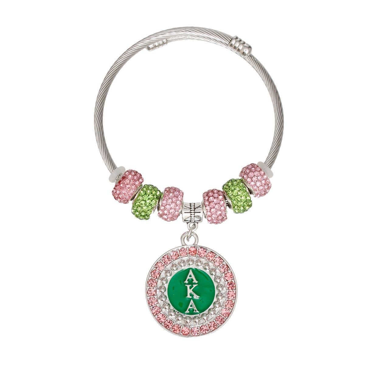 AKA Greek Merch Bead and Charm Cable Bracelet