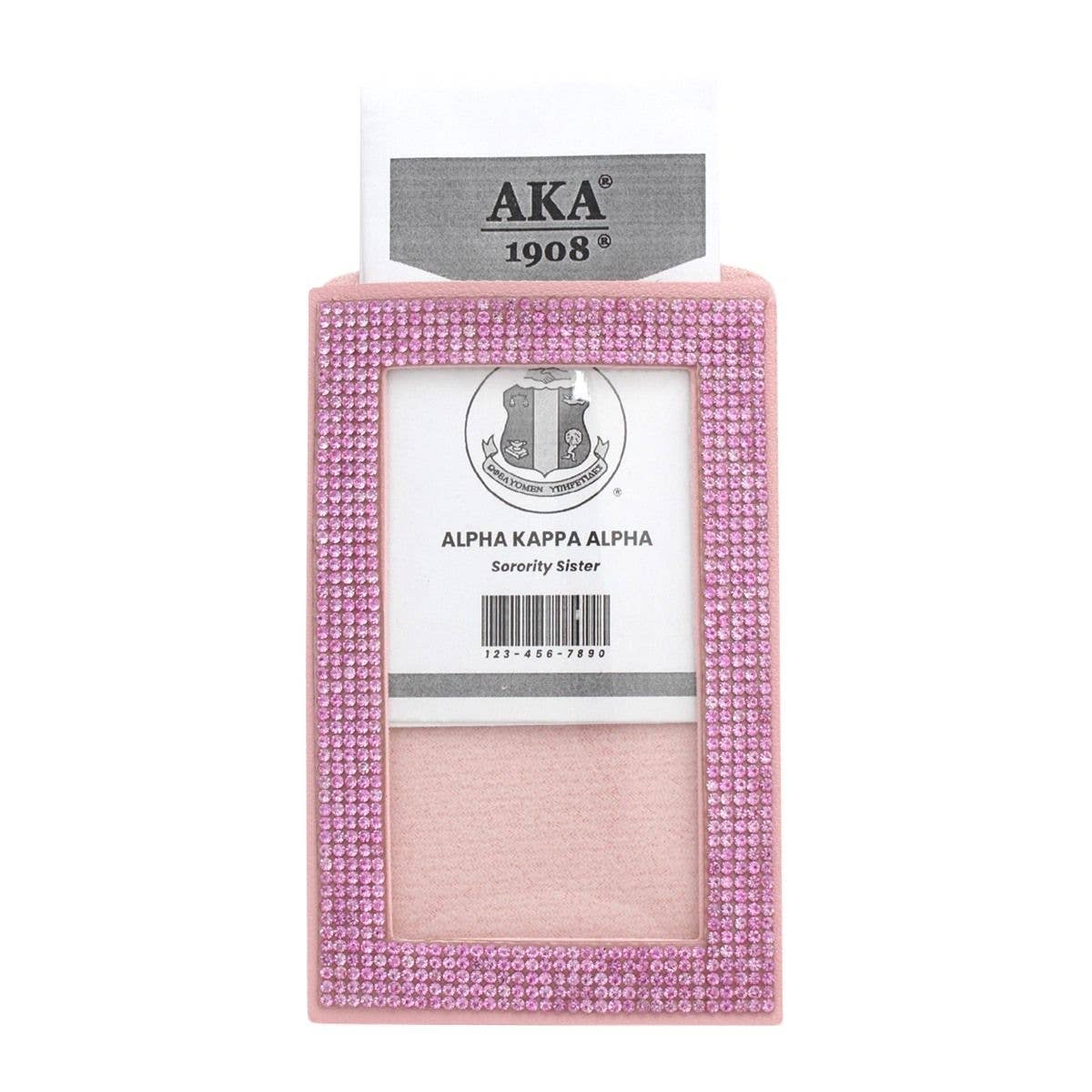 AKA Alpha Kappa Alpha Pink Sparkle Sorority Pride ID Badge Holder