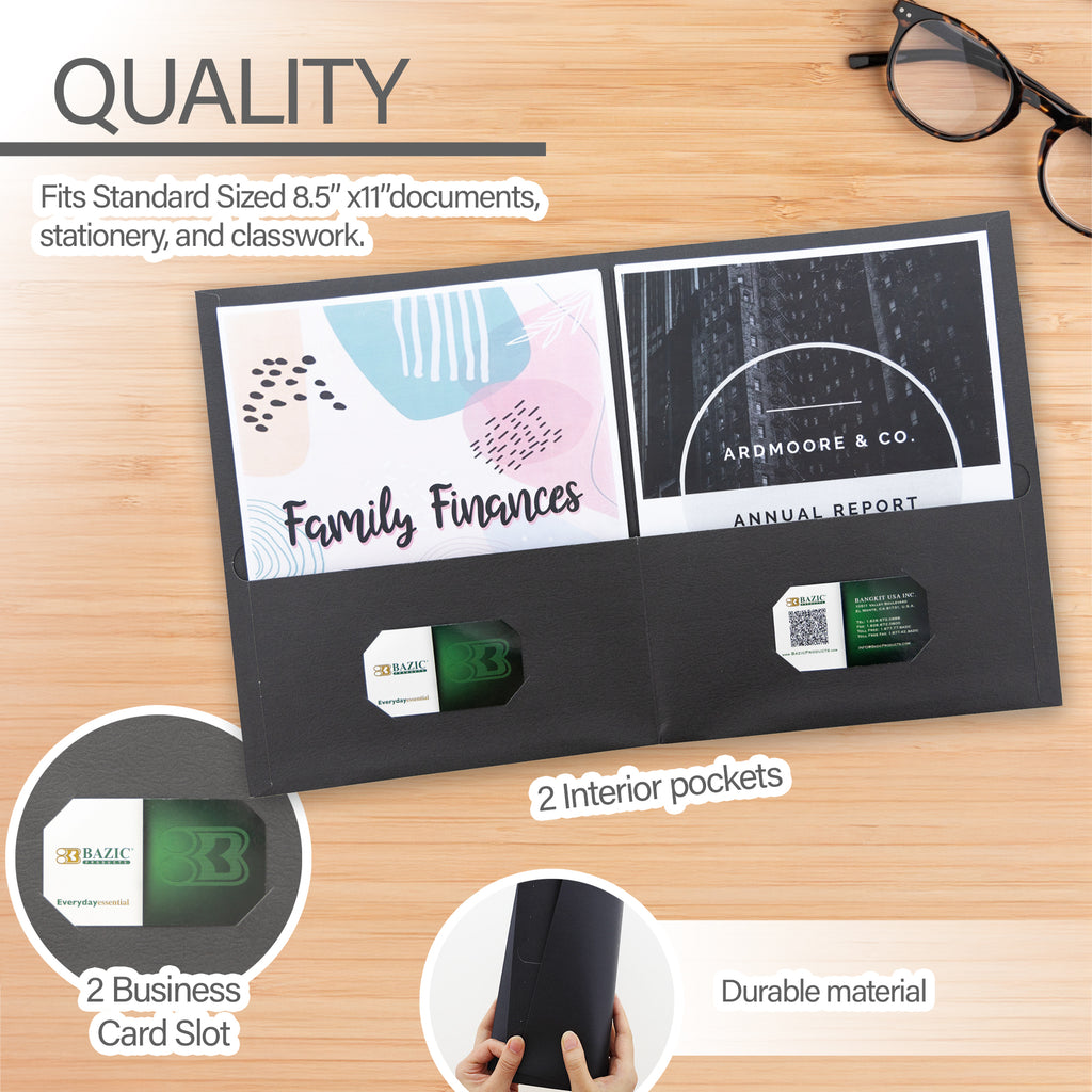 2-Pockets Black Portfolio