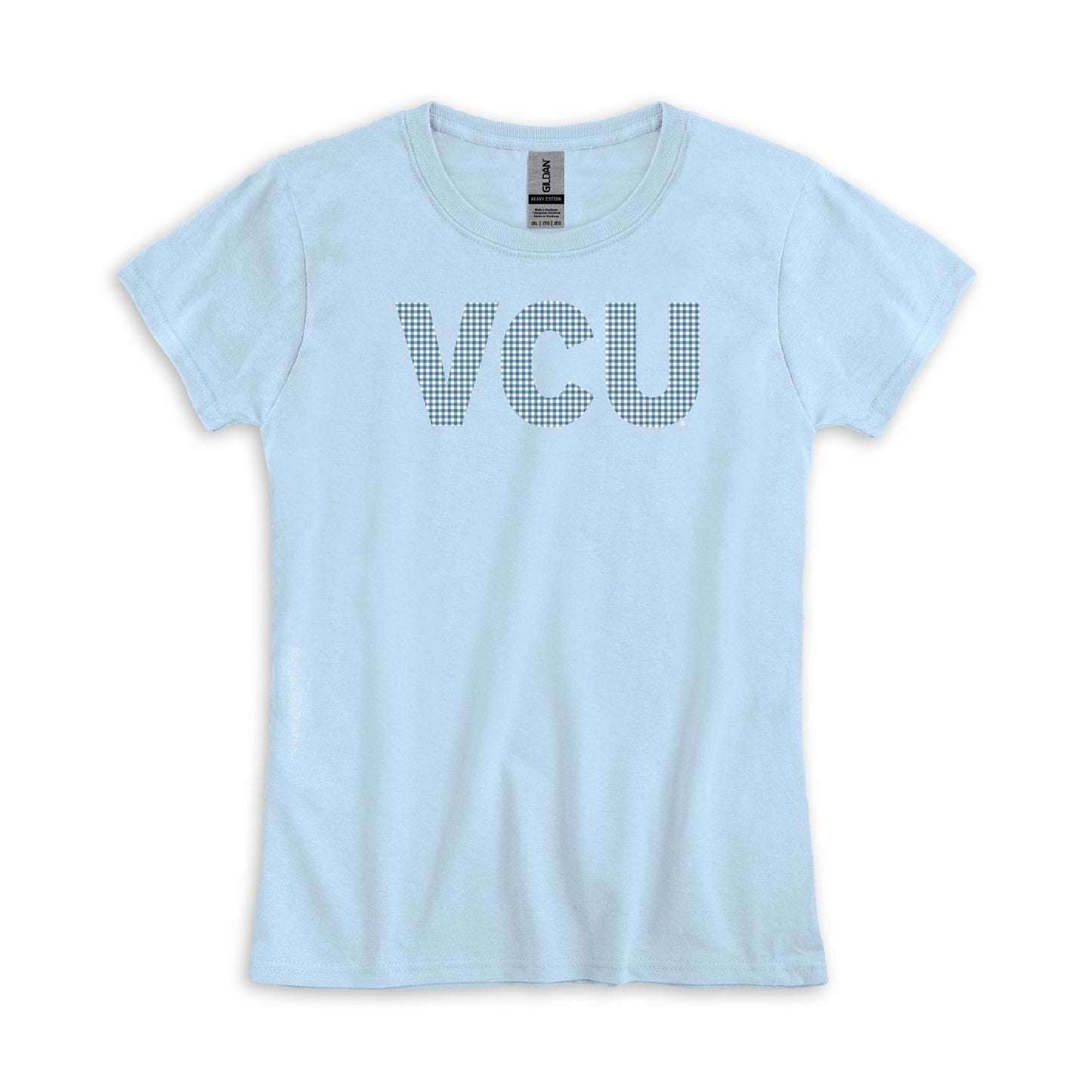 VCU Ladies Blue Gingham Tee
