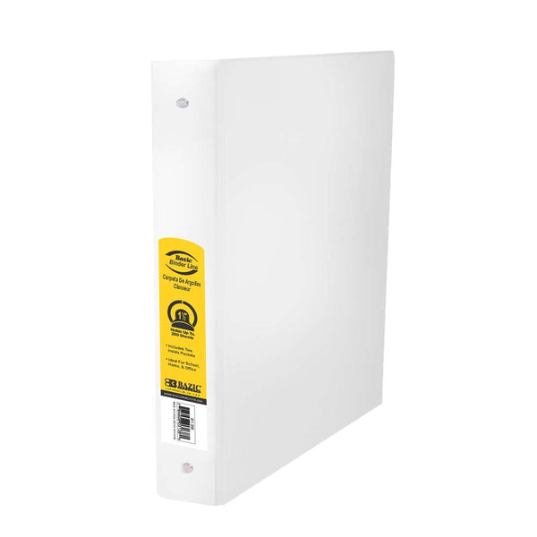 1.5" White 3-Ring Binder w/ 2-Pockets