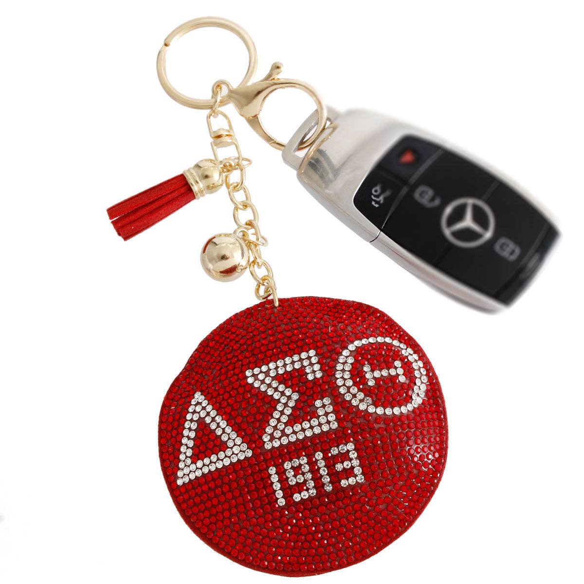 DST Delta Sigma Theta Red Padded Sorority Keychain