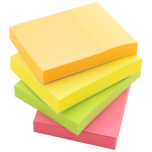 Stick On Notes 1.5" X 2" 70 Ct. (4/Pack) Neon
