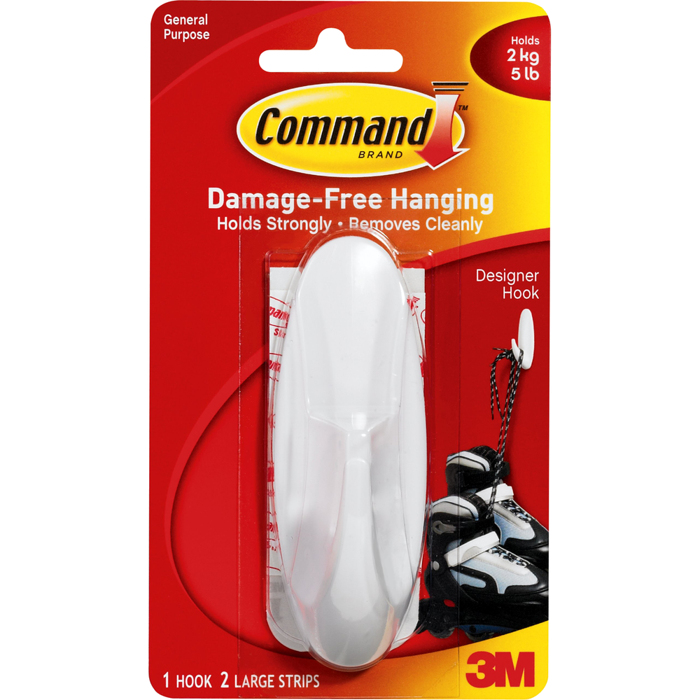 Command Adhesive Designer Hook- Large White 1 pk