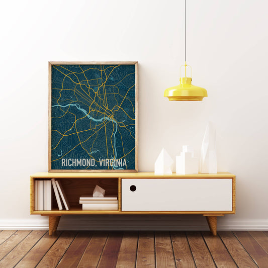 Richmond, VA Neighborhood Map Forest - 8x10, 11x14 Art Print
