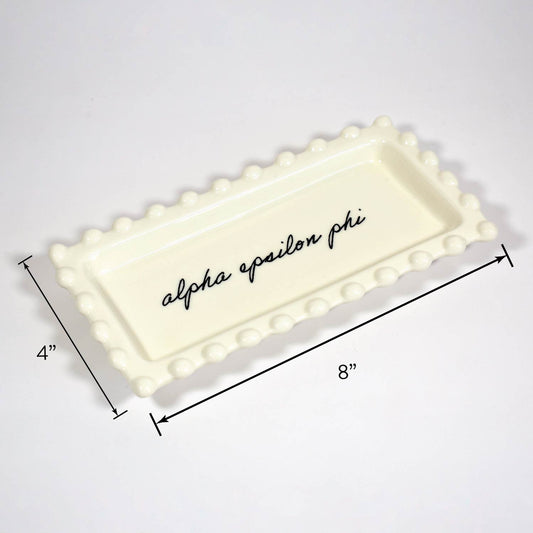 Alpha Epsilon Phi Jewelry Dish - Rectangular Cursive Script Sorority Name