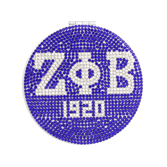 ZPB Zeta Phi Beta Sorority Blue Bling Mirror Compact