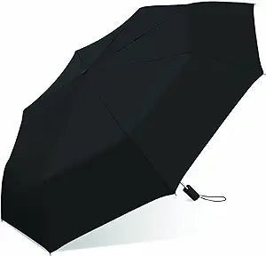 Weather Station Folding Automatic Umbrella - Black