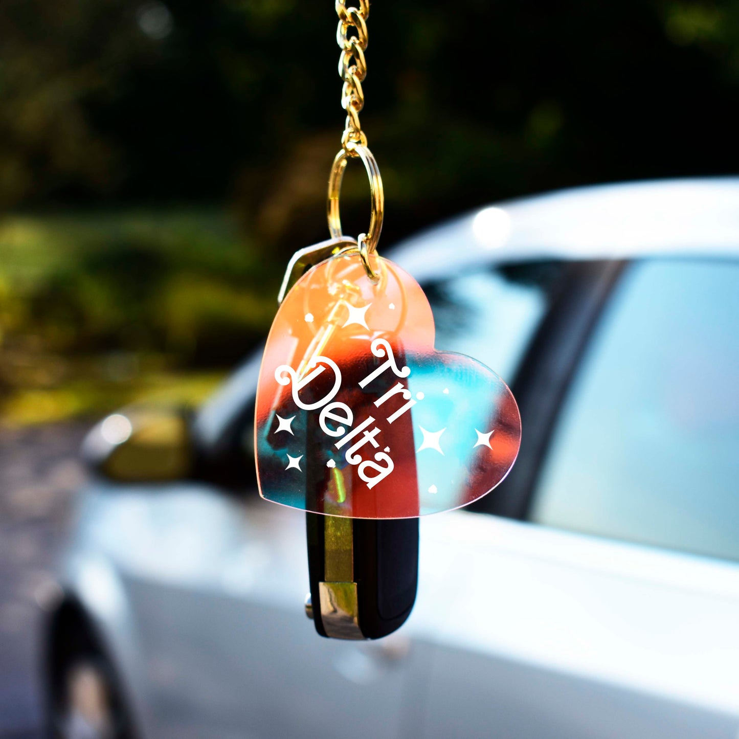 Kappa Kappa Gamma Keychain - Iridescent Heart Design