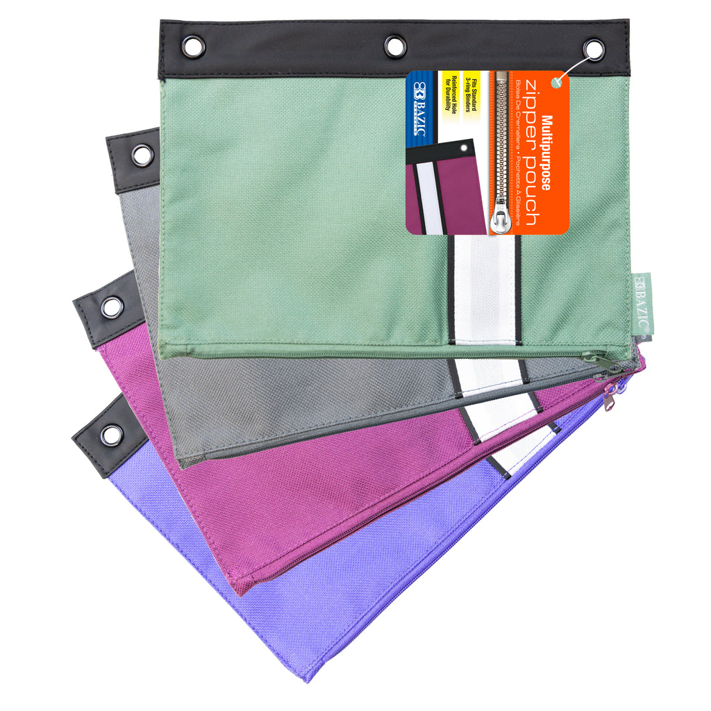 Assorted Color 3-Ring Pencil Pouch