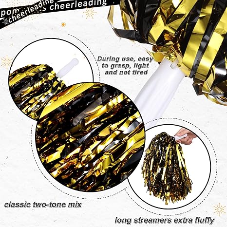 VCU Black and Gold Pom Poms-2 piece set