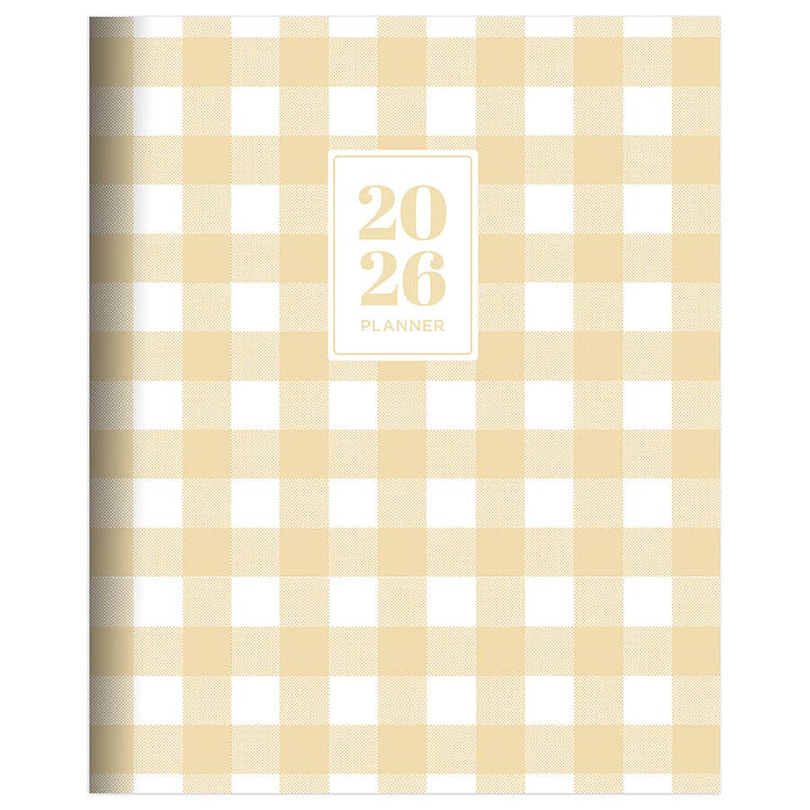 2026 Gingham Wheat Medium Monthly Planner
