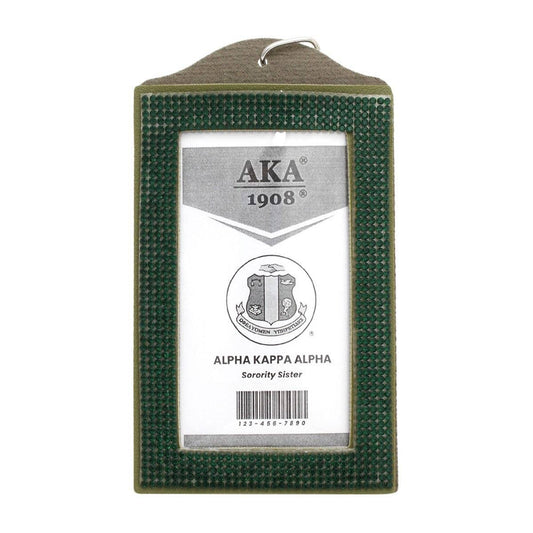AKA Alpha Kappa Alpha Green Sparkle Sorority Pride ID Badge Holder