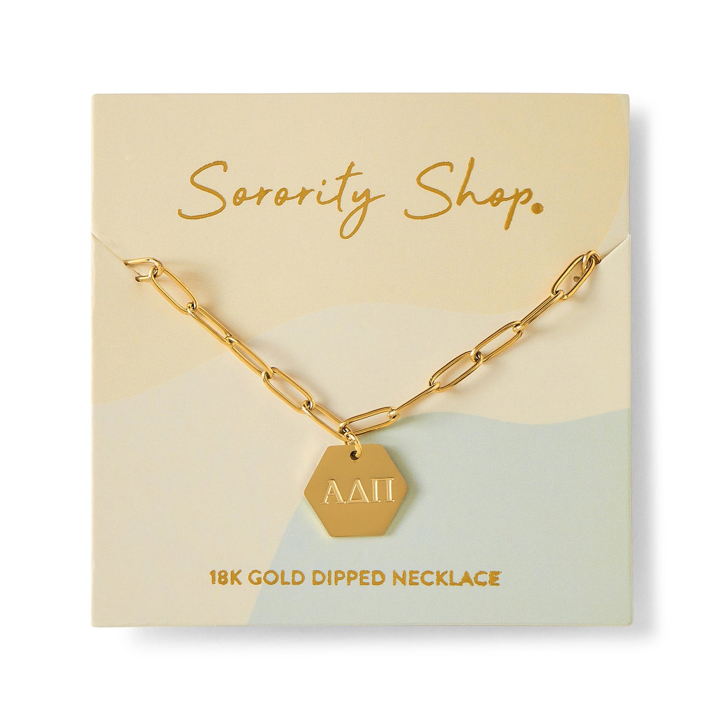 Alpha Delta Pi Paperclip Necklace with ADP Sorority Pendant