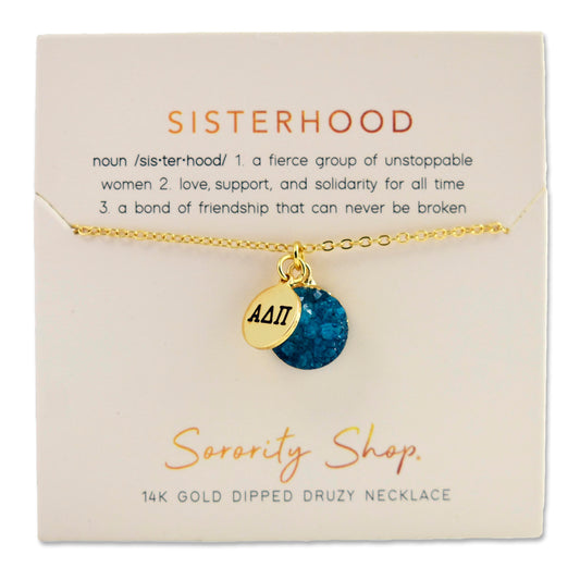 Alpha Delta Pi Sisterhood Druzy Necklace