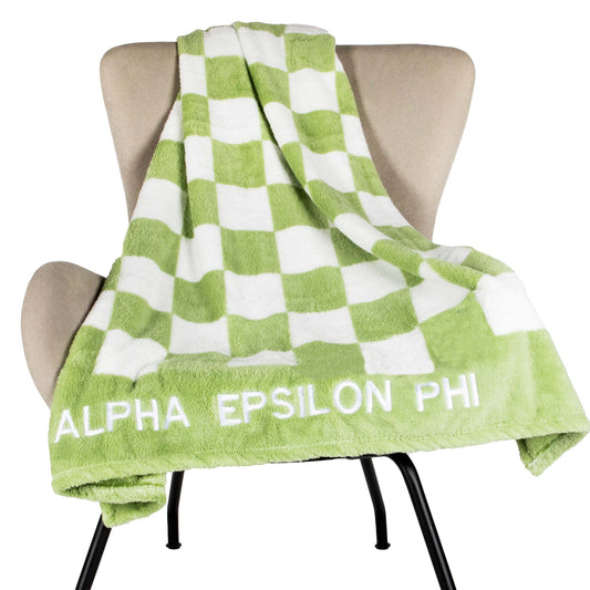 Alpha Epsilon Phi Blanket - Thick Checkered Sherpa Blanket