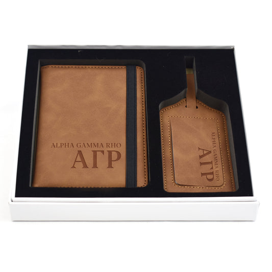 Alpha Gamma Rho Passport Holder & Luggage Tag Travel Gift Set