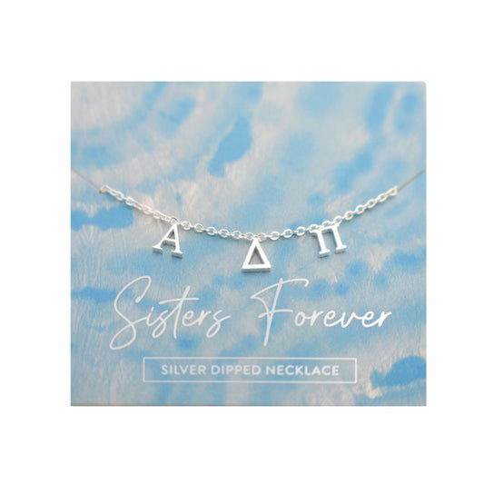 Alpha Delta Pi Silver Greek Letters Necklace