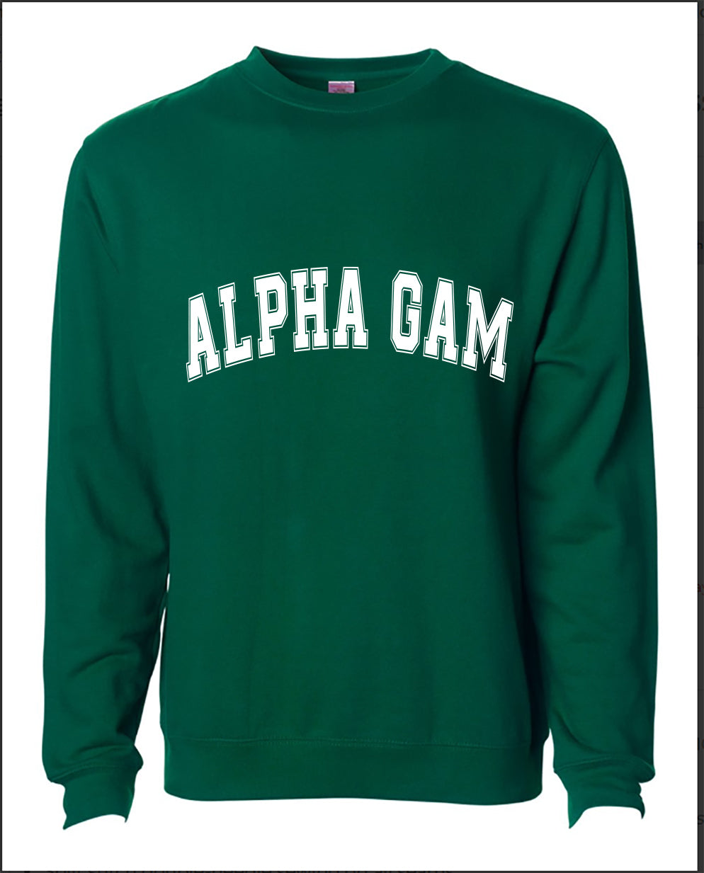 Alpha Gamma Delta Sweatshirt- Crewneck Varsity Letters Design