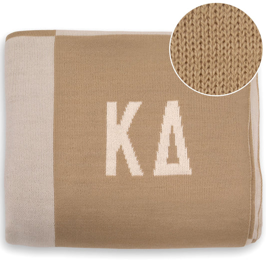 Kappa Delta Blanket - Acrylic Knit Checkered Blanket