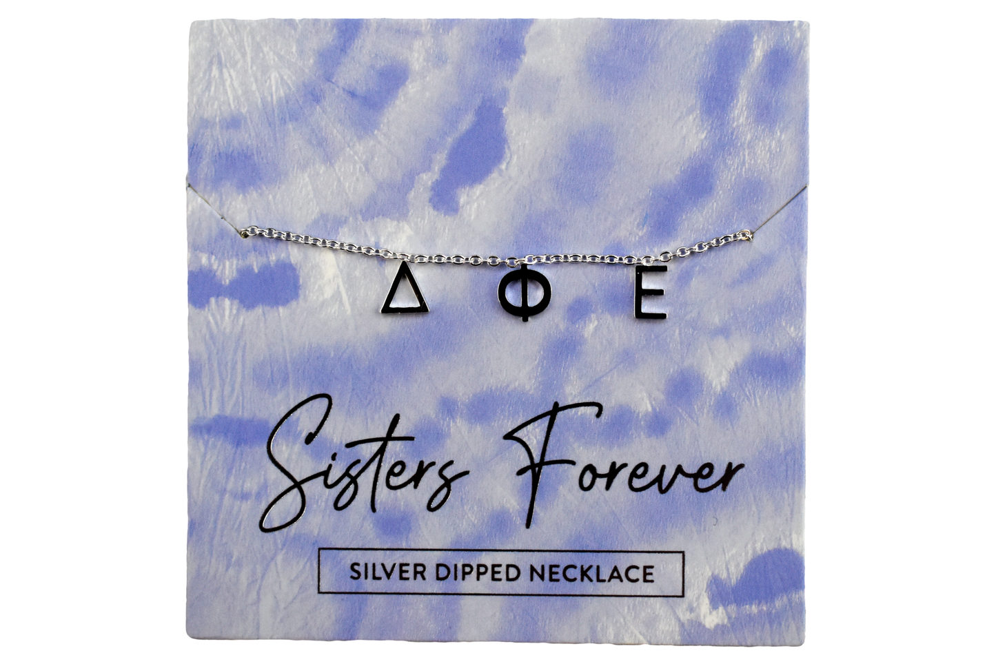 Delta Phi Epsilon Silver Greek Letters Necklace