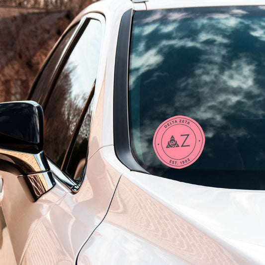 Delta Zeta Sorority Car Decal Sticker- Full Color Circle Logo