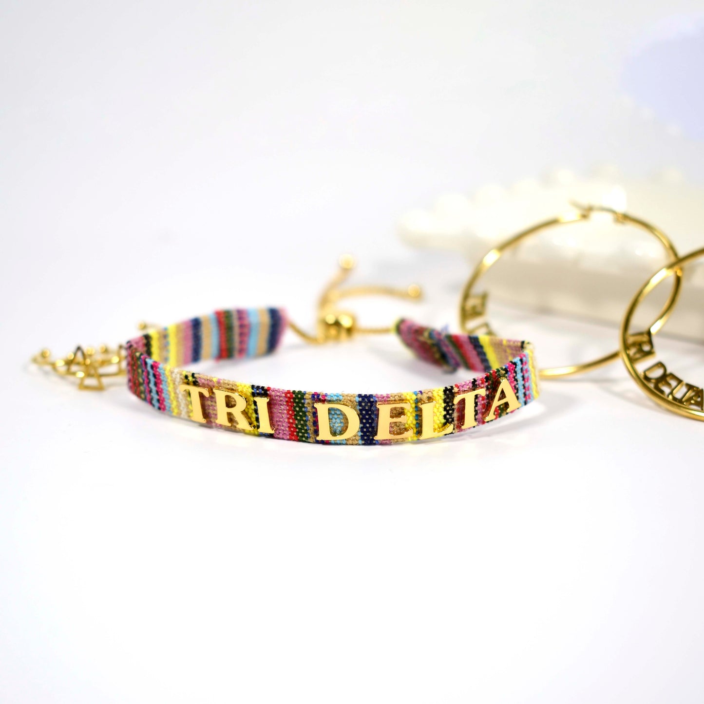 Delta Delta Delta Woven Bracelet, Multi-Color Design