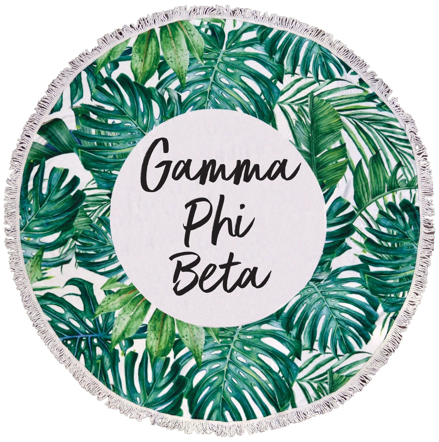 Gamma Phi Beta Palm Leaf Fringe Towel Blanket - Virginia Book Company