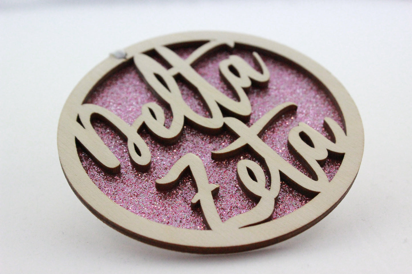 Delta Zeta - Laser Carved Ornament - 3" Round