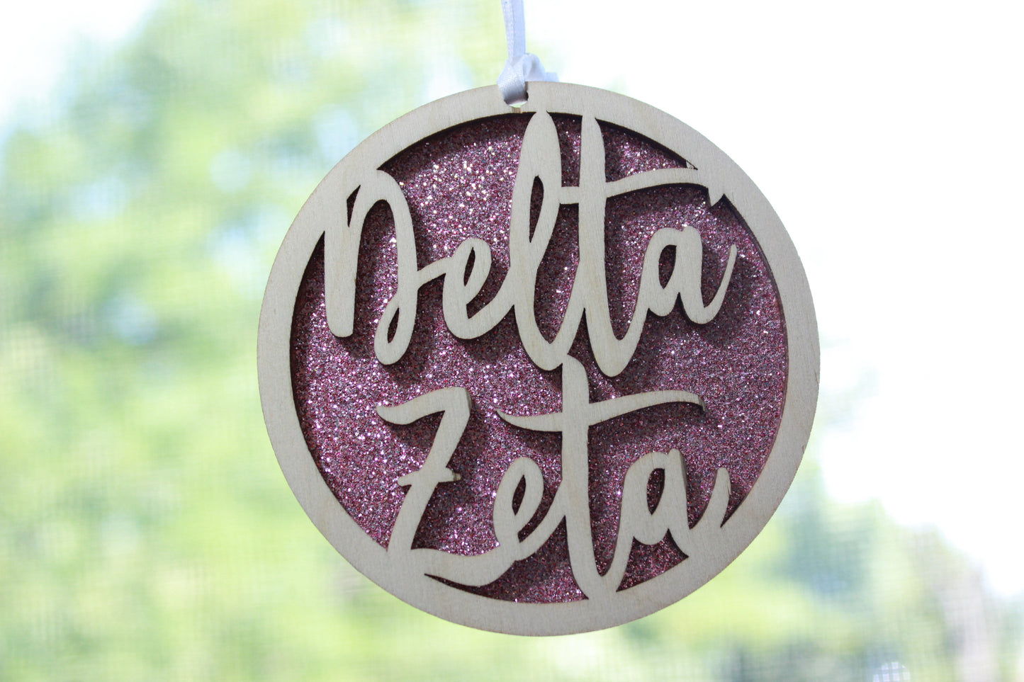 Delta Zeta - Laser Carved Ornament - 3" Round