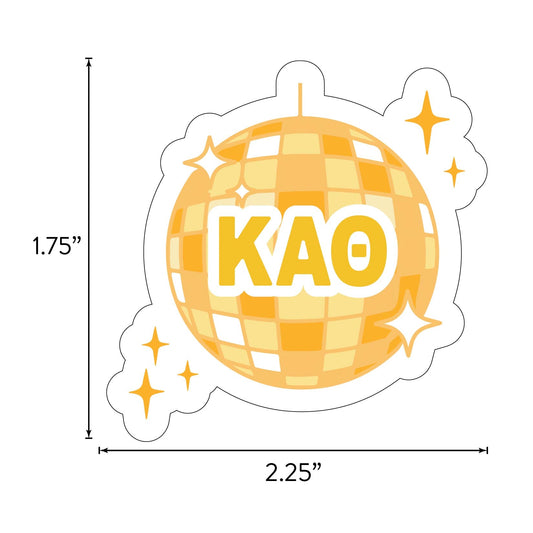 Kappa Alpha Theta Sticker Sheet - Western Disco Design