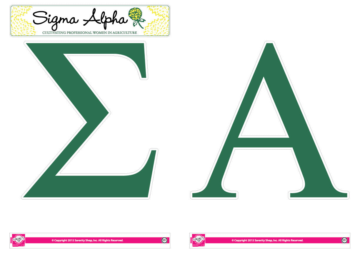 Sigma Alpha <br> Jumbo Letter Decals