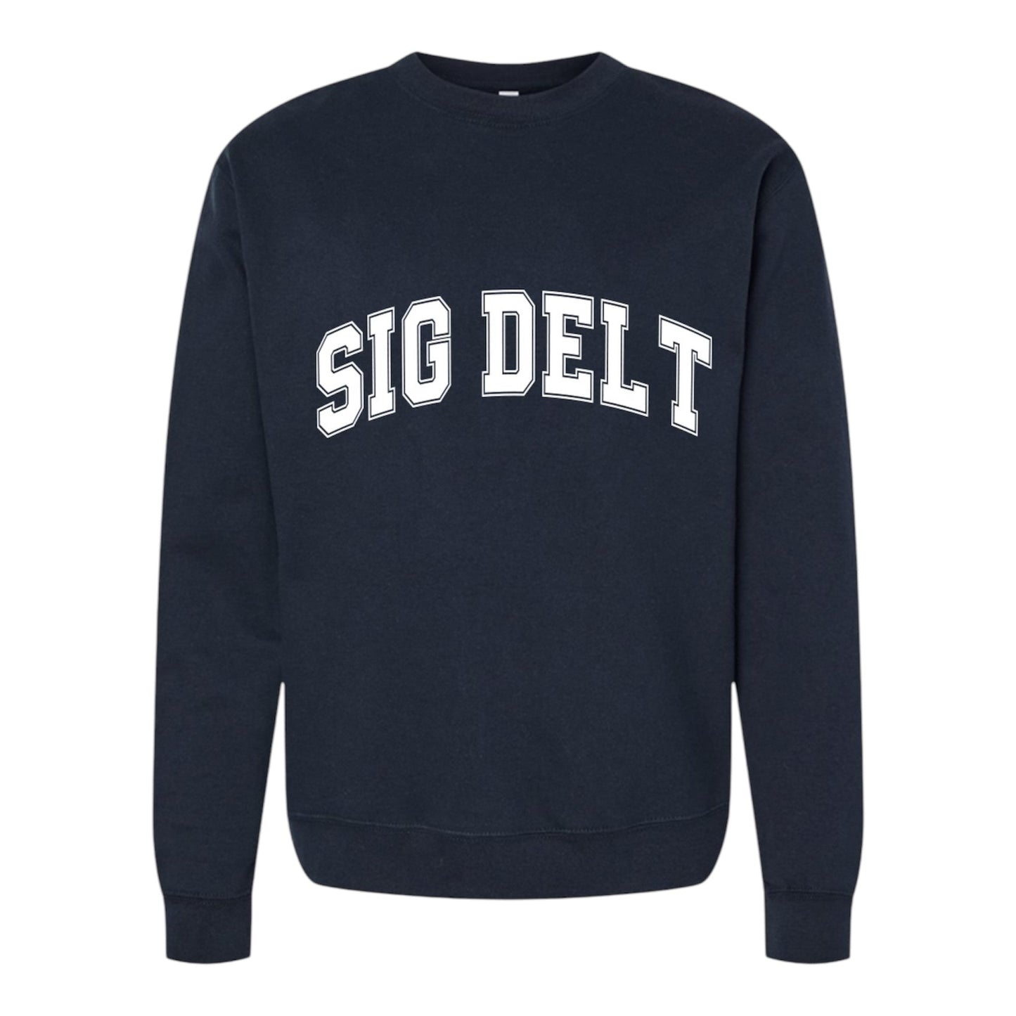 Sigma Delta Tau Sweatshirt- Crewneck Varsity Letters Design
