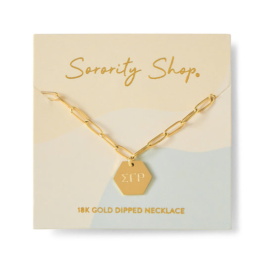 Sigma Gamma Rho Paperclip Necklace with SGR Sorority Pendant