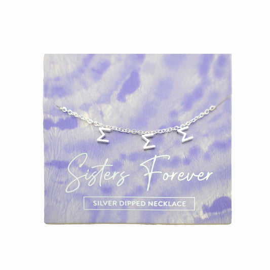 Tri Sigma Silver Greek Letters Necklace