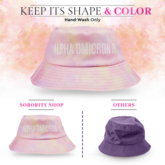 Kappa Alpha Theta Bucket Hat - Tie Dye Bucket Hat- Embroidered Logo