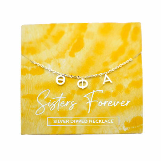 Theta Phi Alpha Silver Greek Letters Necklace