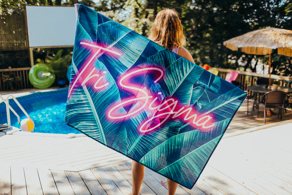 Sigma Sigma Sigma Neon Palm Flag - Virginia Book Company