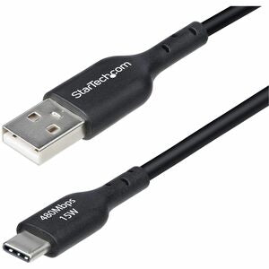 StarTech.com 3ft USB-A to USB-C Charging Cable, Charge & Sync, 3A, USB 2.0, TPE Jacket - Black USB Charging Cord