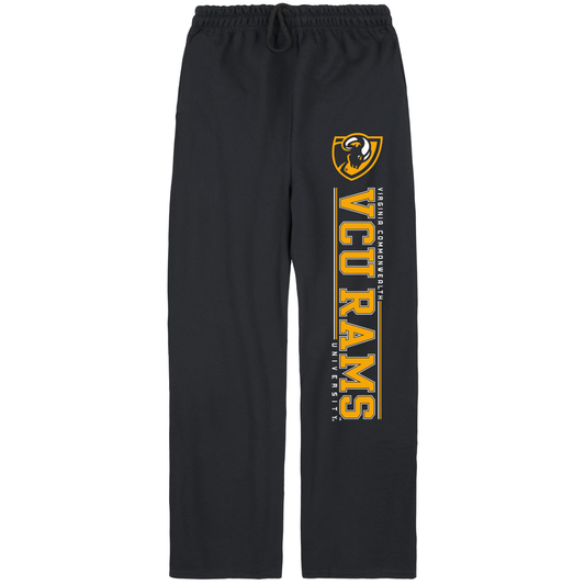 VCU Black Open Bottom Sweatpants