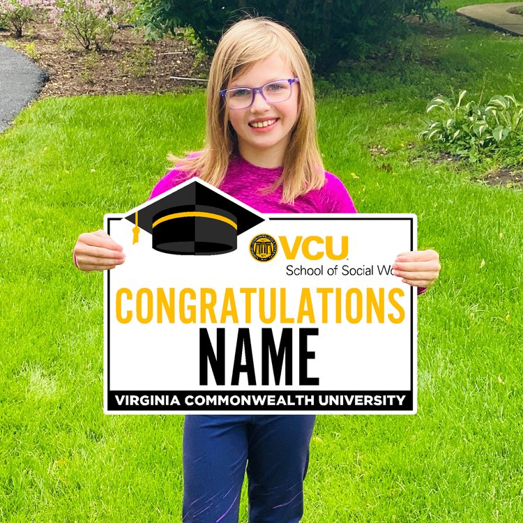 Customizable Congratulations VCU Social Work Graduate Lawn Sign - Online Only