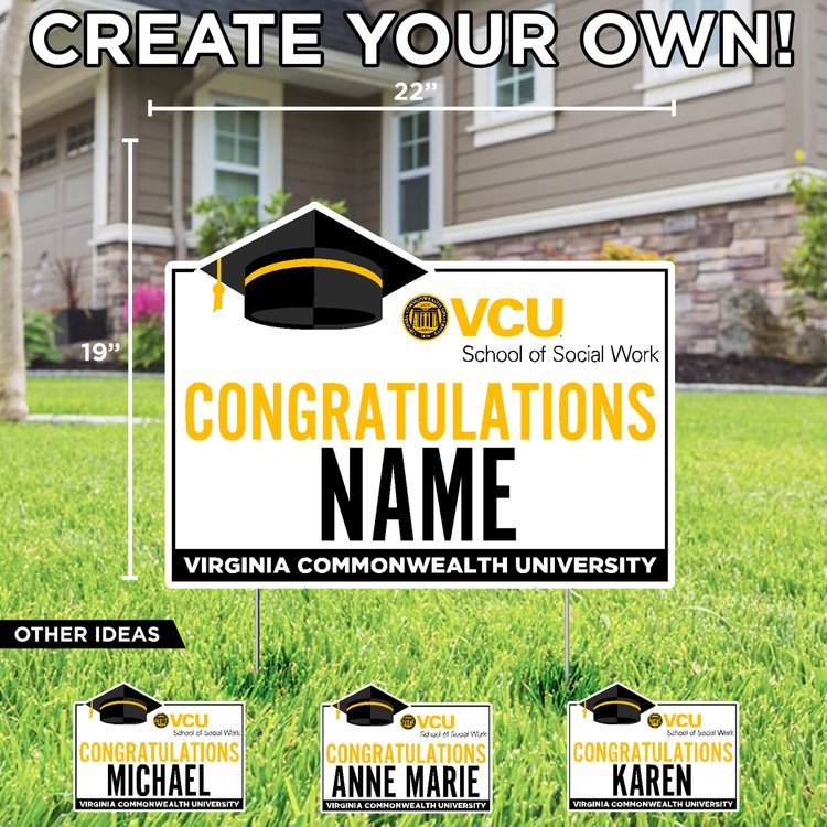 Customizable Congratulations VCU Social Work Graduate Lawn Sign - Online Only