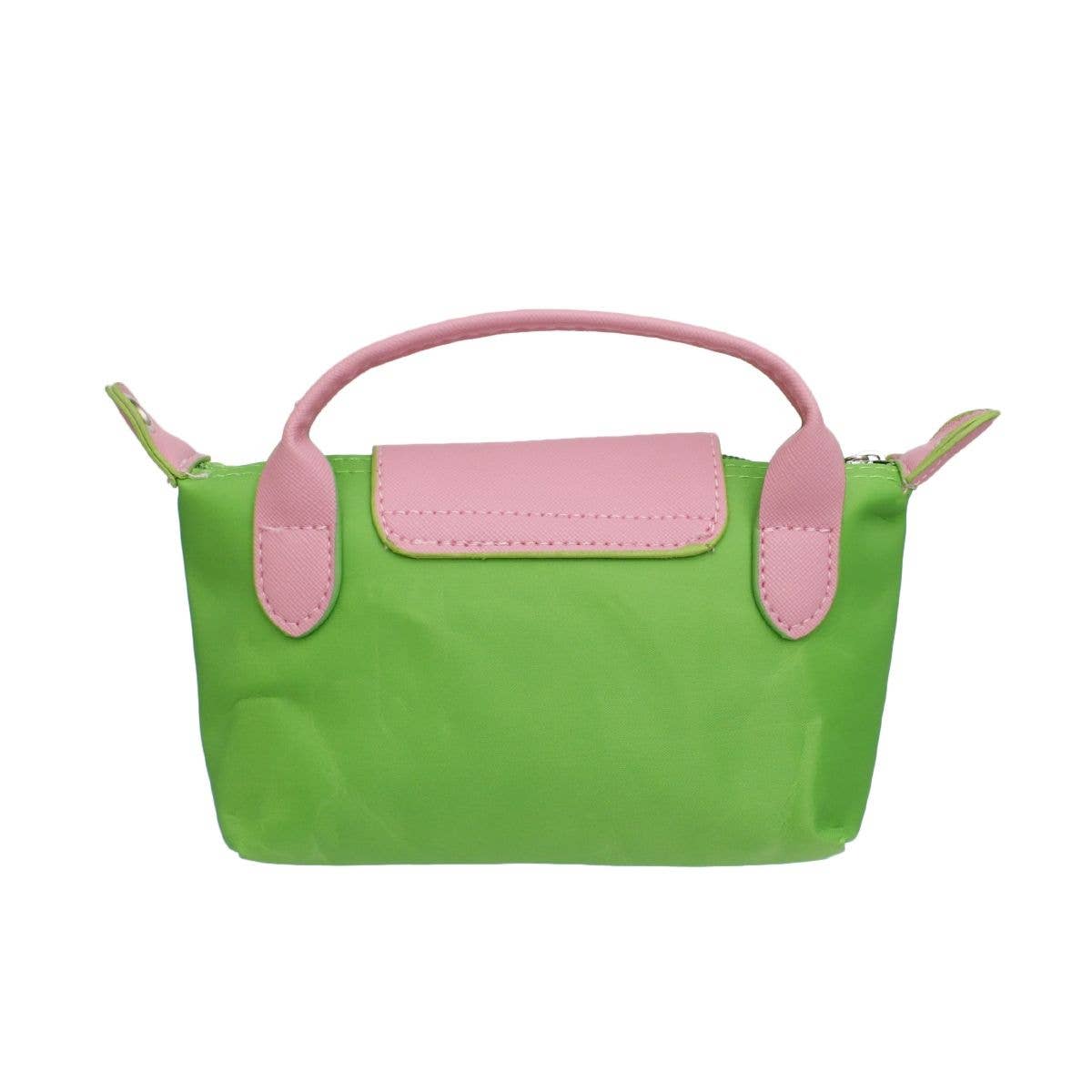 AKA Alpha Kappa Alpha Sorority Green Nylon Mini Pouch Handle Strap