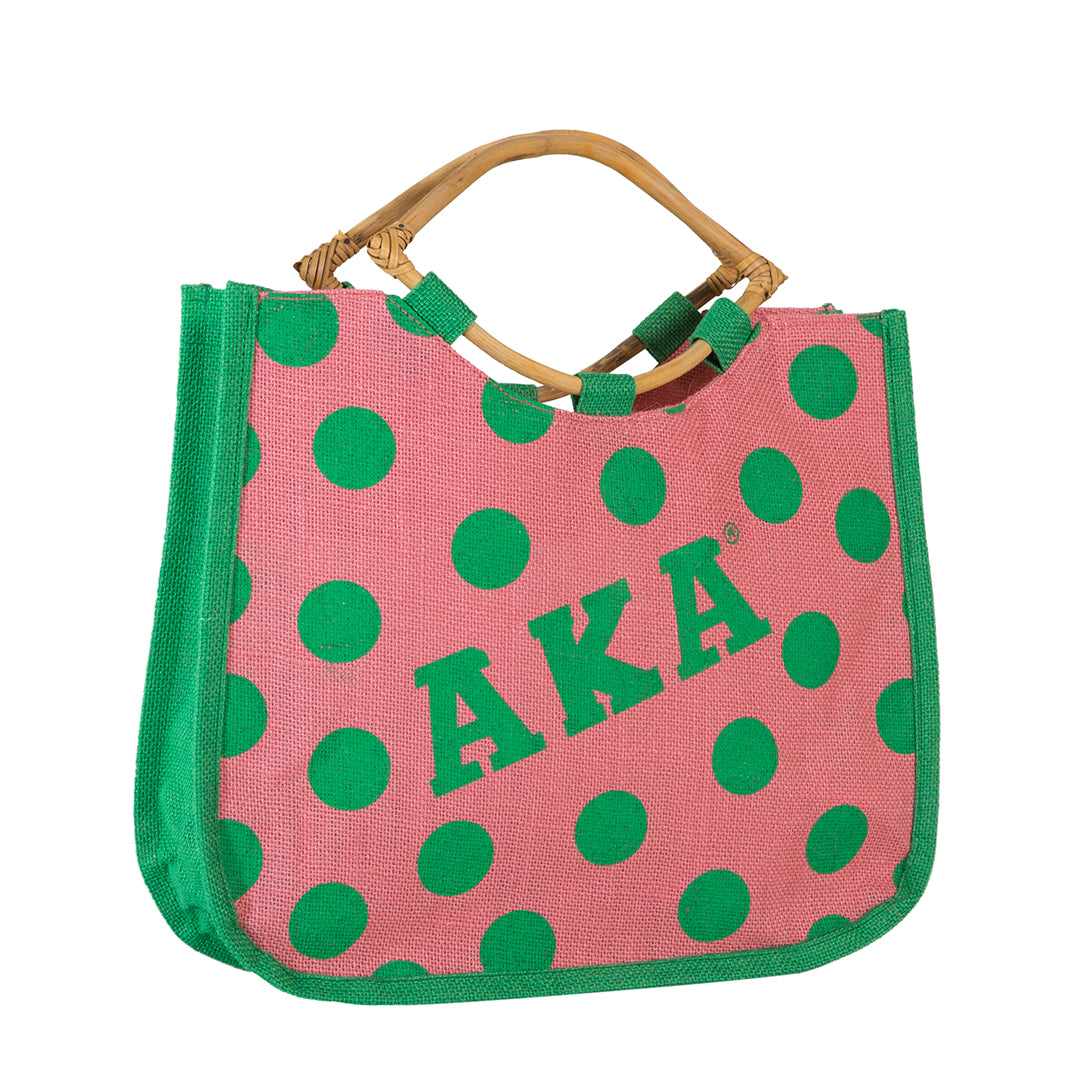 AKA Alpha Kappa Alpha Polka Dot Jute Bag