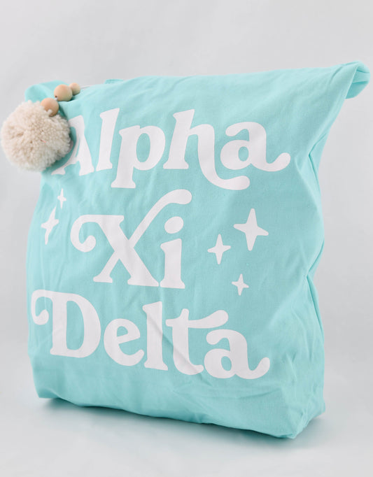 Alpha Xi Delta Retro Pom Pom Tote Bag - Virginia Book Company