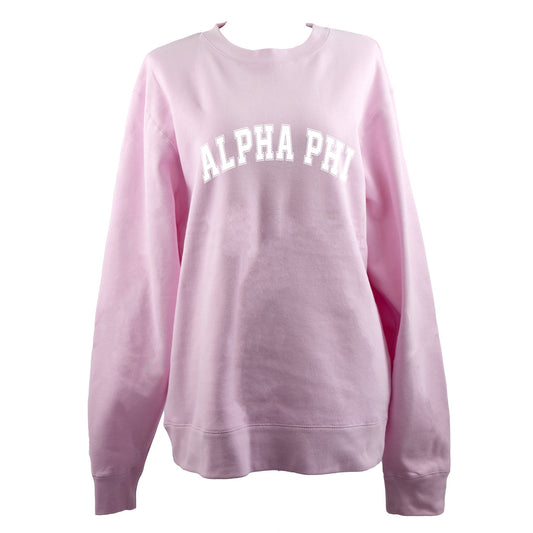 Alpha Phi Sweatshirt- Crewneck Varsity Letters Design