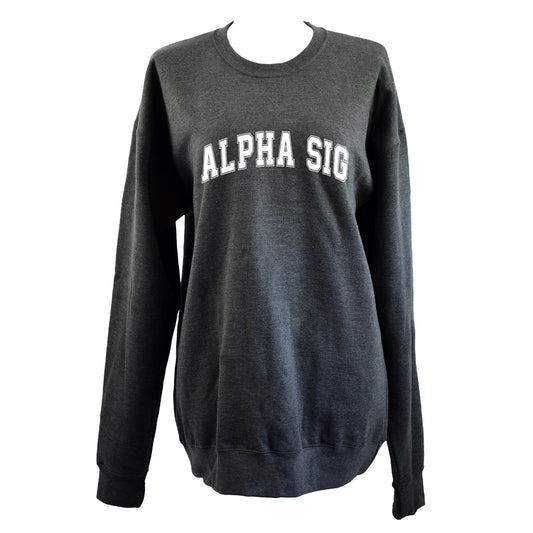 Alpha Sigma Alpha Sweatshirt- Crewneck Varsity Letters Design