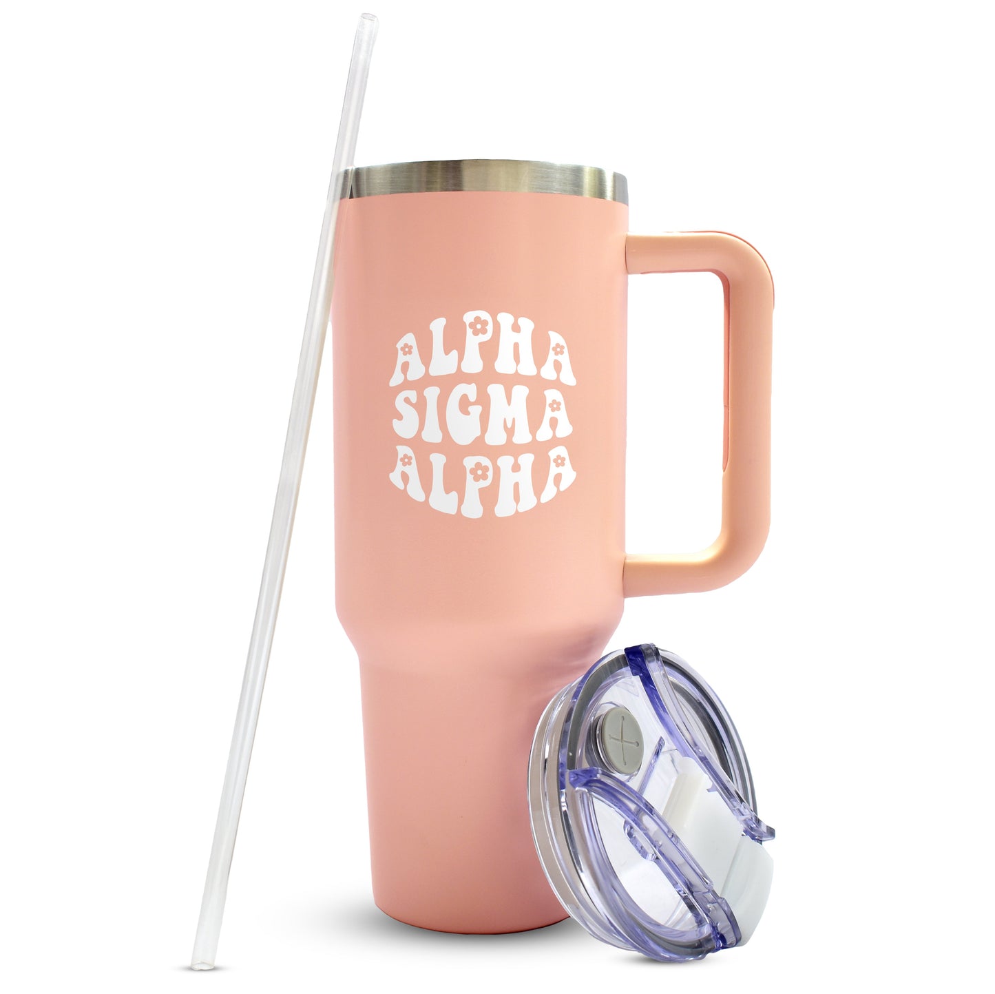 Alpha Sigma Alpha Tumbler - 40oz Stainless Steel with Handle